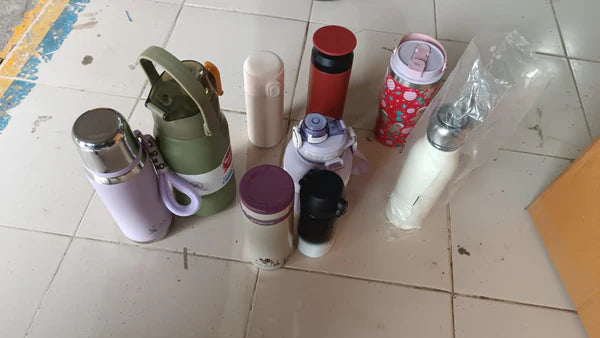 Mix Size And Design Stainless Steel Vacuum Bottle With Cup Lid  Thermos For Hot  Cold Drinks Or Food-thermos For Travel (1pc) - 6849