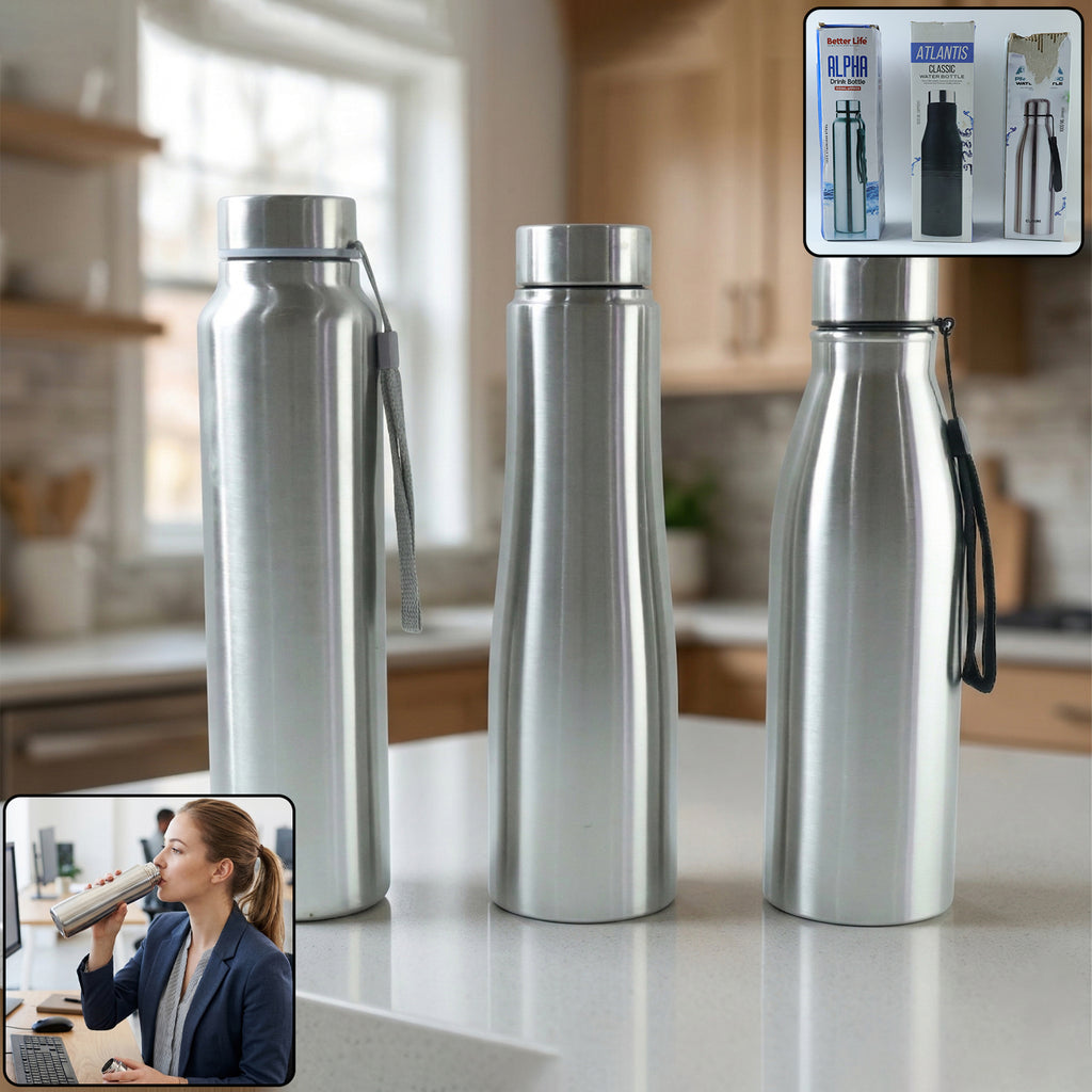 Premium Stainless Steel Water Bottle 1000 Ml (1 Pc 1000ml Approx Mix Design)