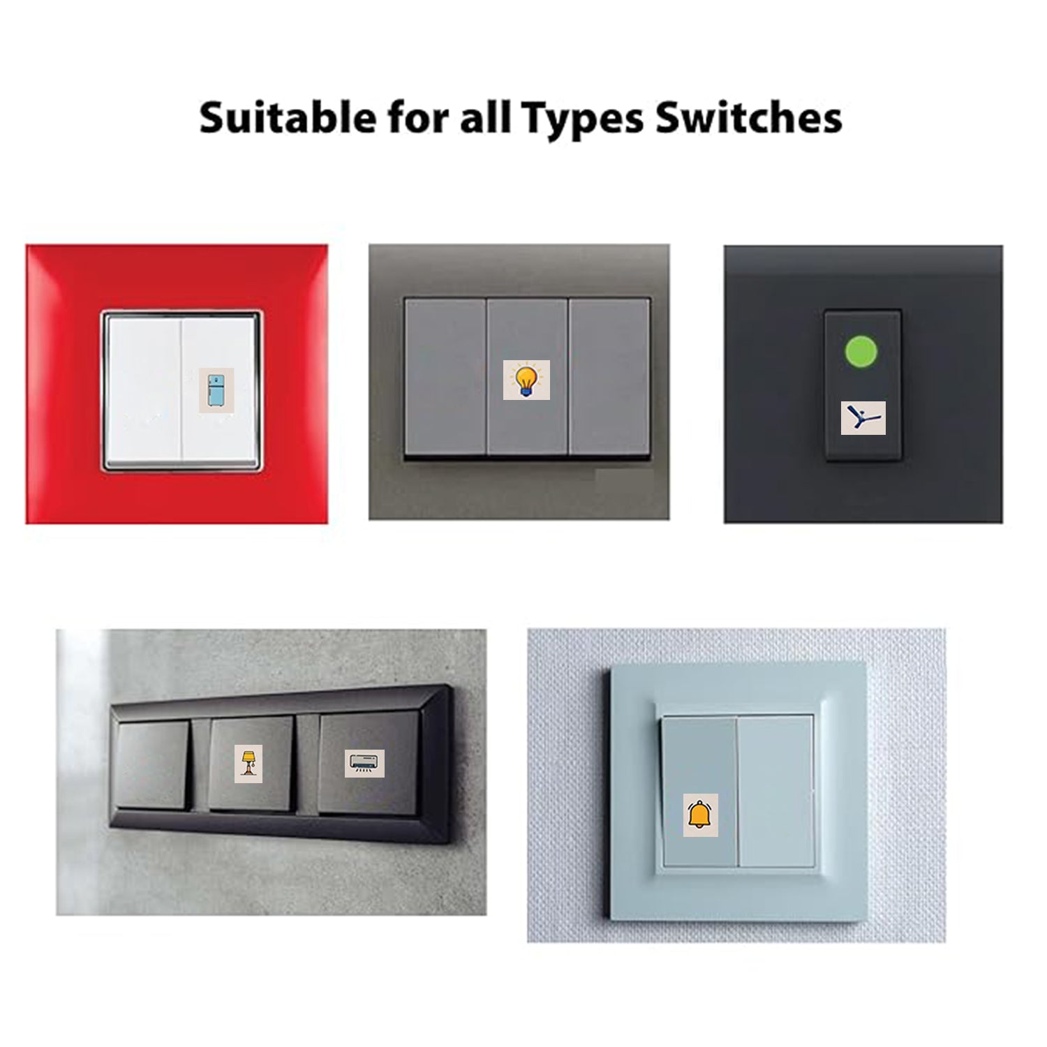 Pack Of 10 Sheet Smart Switch Icon Sticker Sheet (10 Sheet Multi Icons)