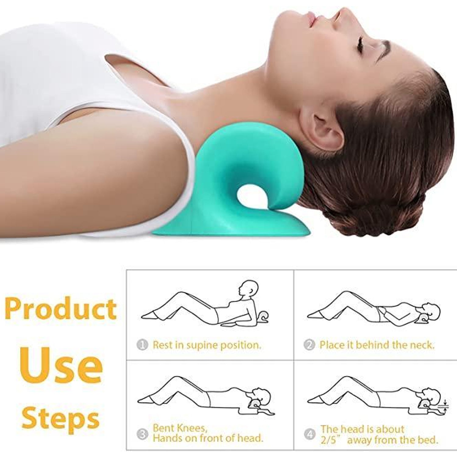 0535 Neck Relaxer  Cervical Pillow For Neck  Shoulder Pain  Chiropractic Acupressure Manual Massage  Medical Grade Material  Recommended By Orthopaedics