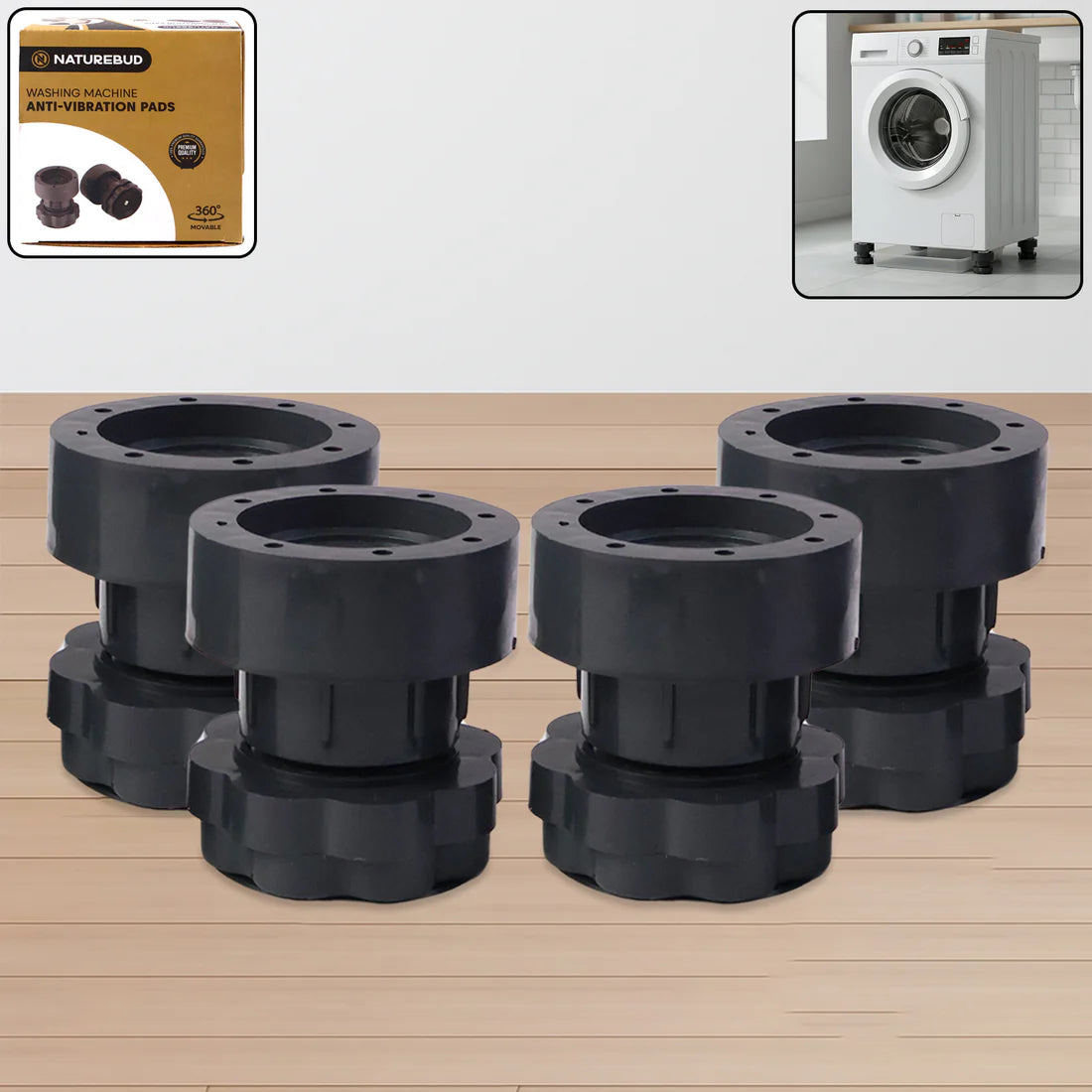 Adjustable Multipurpose Antivibration For Appiances (Set Of 4pc)