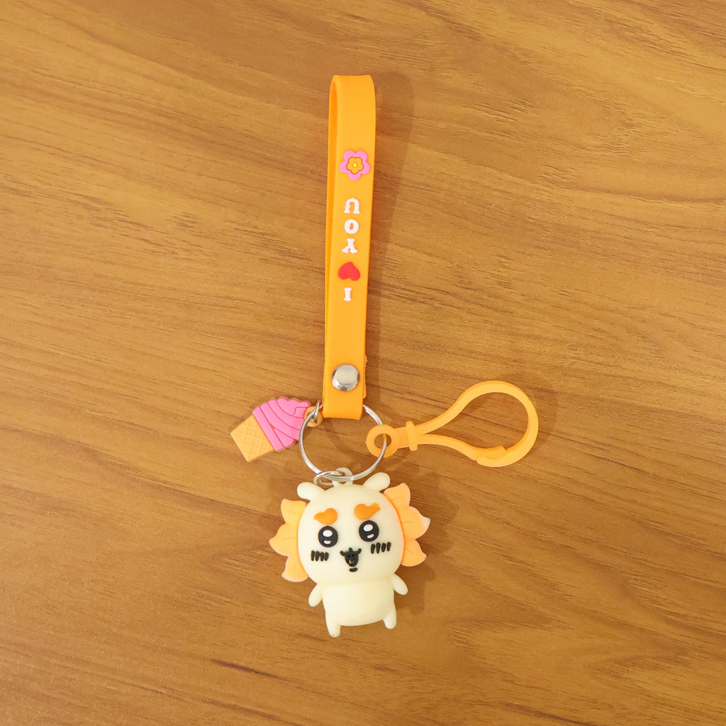 Cute Cartoon Animal Ice Cream Strap Keychain (1 Pc)