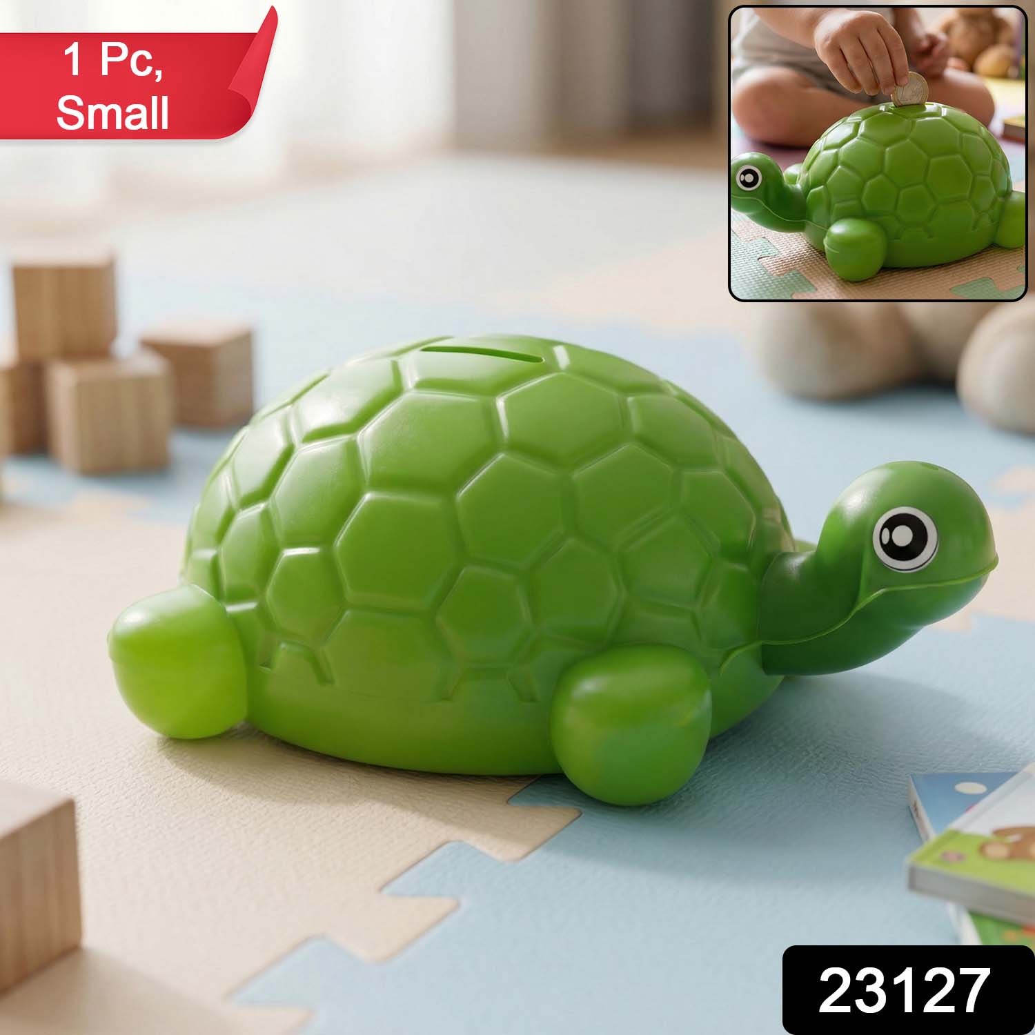 Small Tortoise Shape Money Bank Coin Saving Box (1 Pc)
