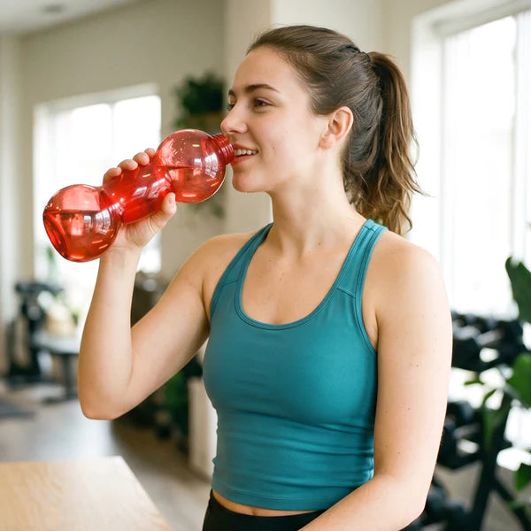 Unbreakable Plastic Dumbbell Shape Water Bottle - 0699