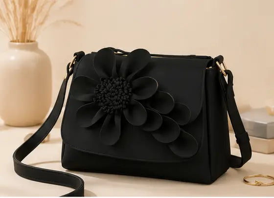 Women's PU Leather Sling Bag – Stylish Crossbody Shoulder Bag with 2 Compartments for Daily Use