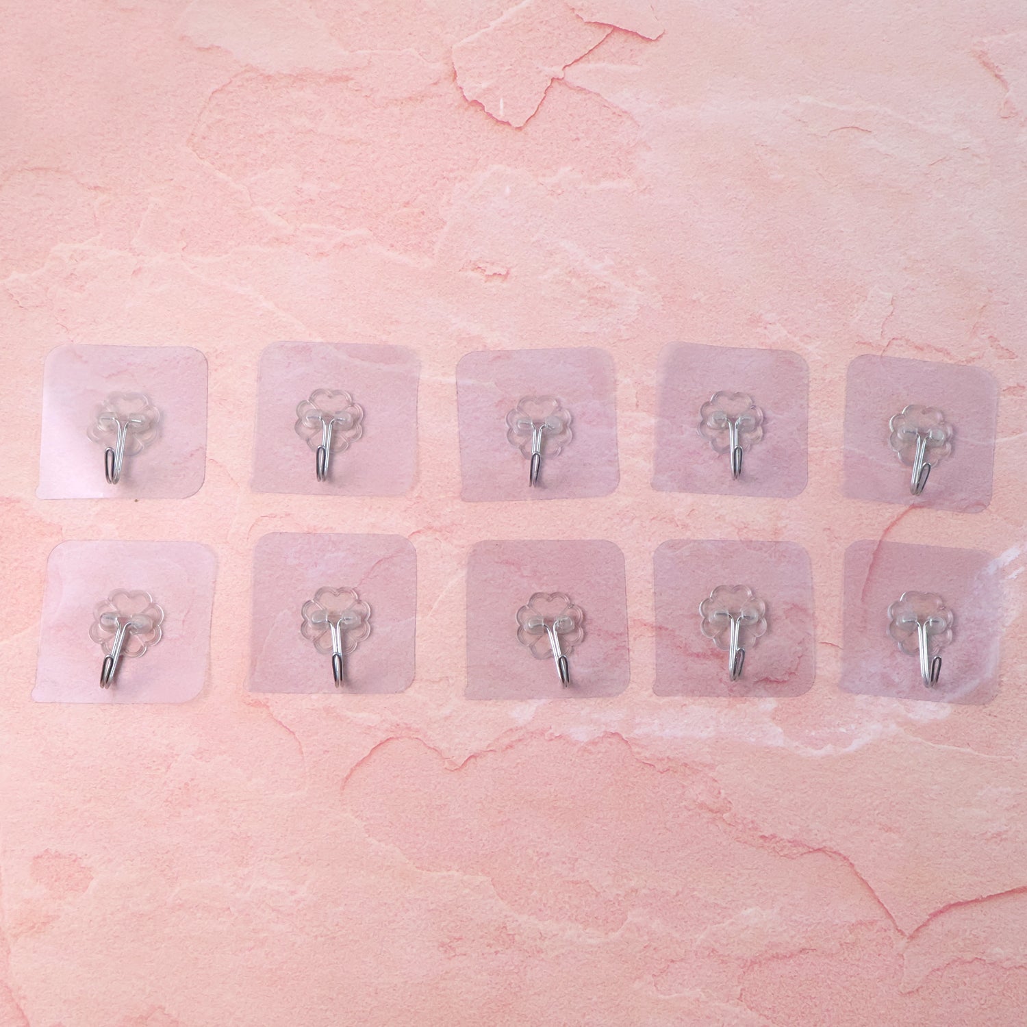 Heavy Duty Flower Adhesive Wall Hooks - (10 Pc  Set)