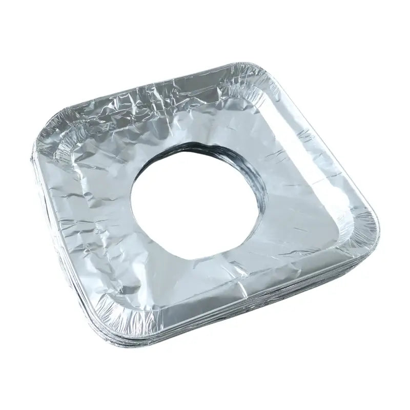 Aluminium Gas Stove Protector Covers – 10 Pc Disposable 23×23 cm | Kitchen Burner Spill & Grease Protection Sheets