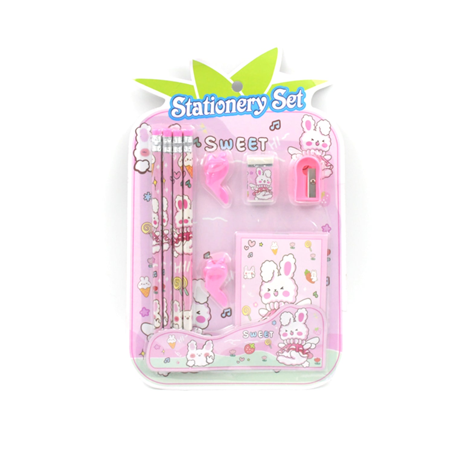 4298 Stationery Kit For Kids - Stationery Set Includes Wooden Pencil Sharpener Pencil And Eraser Set Small Diary School Supply Set Birthday Return Gift For Kids Boys Girls (9 Pc Set)