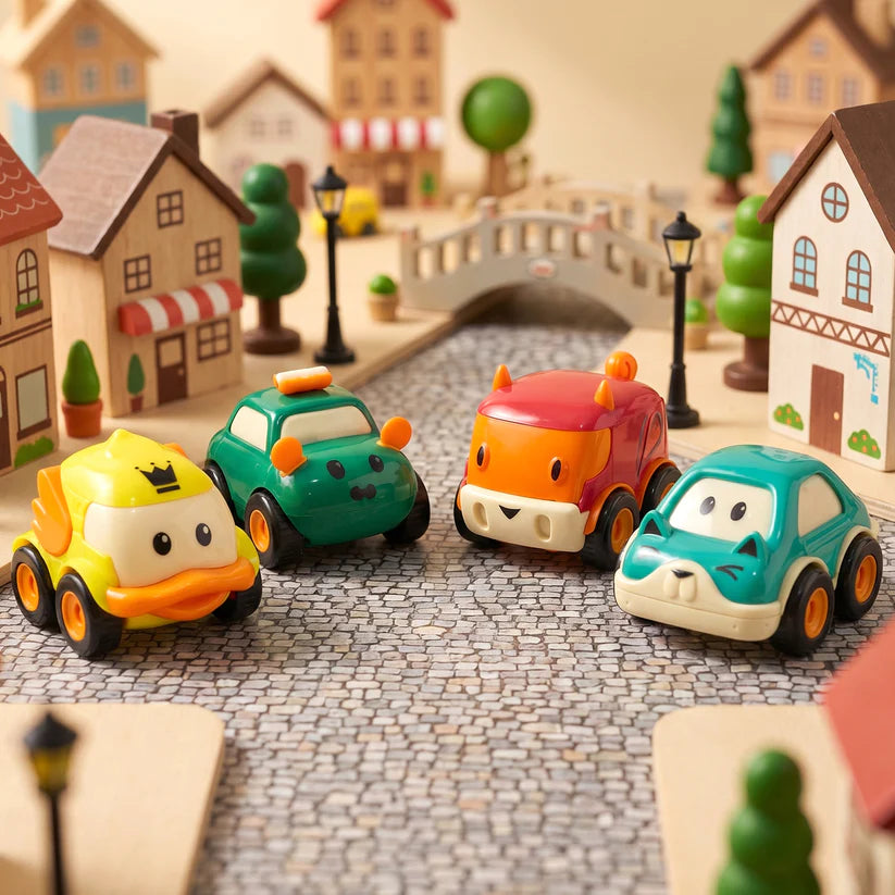 Funwoods Animal Cartoon Pull-back Toy Car - (4 Pc  Set)