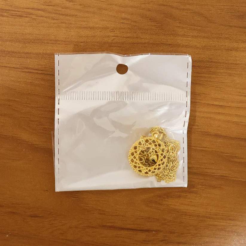 Traditional Gold-tone Round Jhumka Pendant Chain Necklace (1 Pc)