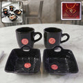 Play Station Ceramic Tea  Cups  Mug Set With Handle Serving Bowl Milk Cup Coffee Cup Tea Cup Breakfast Cup Drinking Mug Or Outdoor For Household Gift For Birthday Wedding Party (4 Pcs Set) - 8229