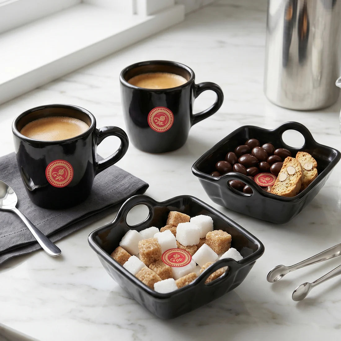 Play Station Ceramic Tea  Cups  Mug Set With Handle Serving Bowl Milk Cup Coffee Cup Tea Cup Breakfast Cup Drinking Mug Or Outdoor For Household Gift For Birthday Wedding Party (4 Pcs Set) - 8229