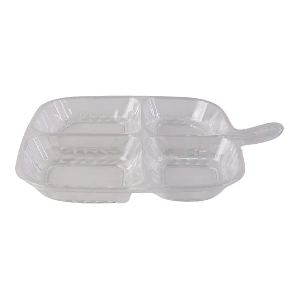Plastic Kitchen Trays For Serving (4 Compartment  1 Pc)