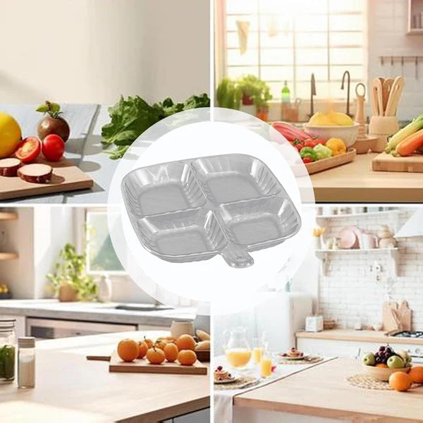 Plastic Kitchen Trays For Serving (4 Compartment  1 Pc)