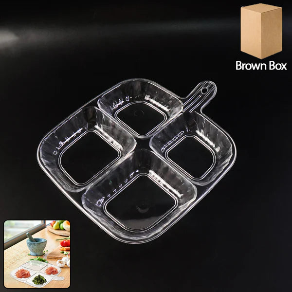 Plastic Kitchen Trays For Serving (4 Compartment  1 Pc)