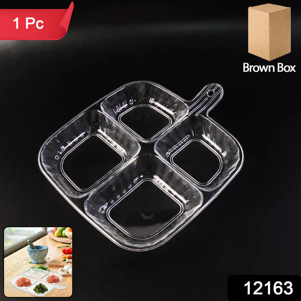 Plastic Kitchen Trays For Serving (4 Compartment  1 Pc)
