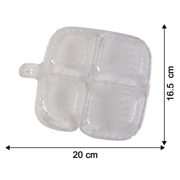 Plastic Kitchen Trays For Serving (4 Compartment  1 Pc)