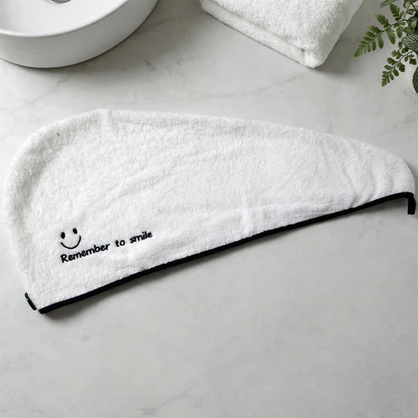 Premium Soft Microfiber Hair Drying Towel Wrap With Button (1 Pc)