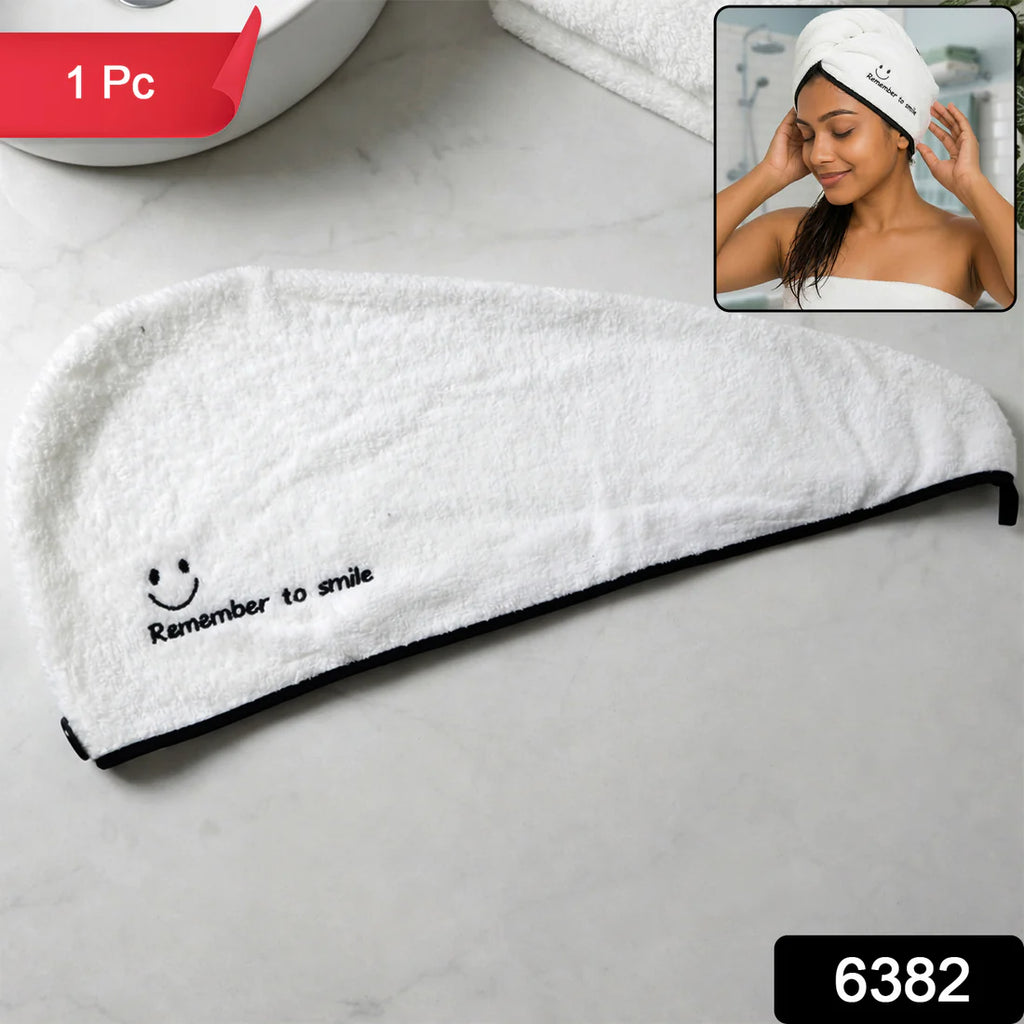 Premium Soft Microfiber Hair Drying Towel Wrap With Button (1 Pc)