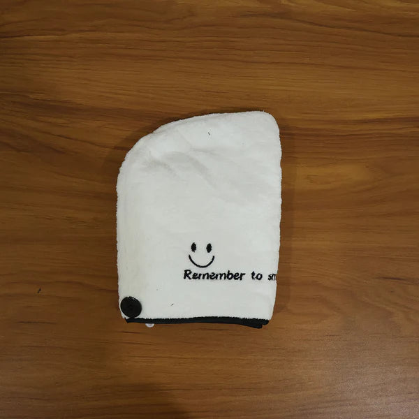 Premium Soft Microfiber Hair Drying Towel Wrap With Button (1 Pc)