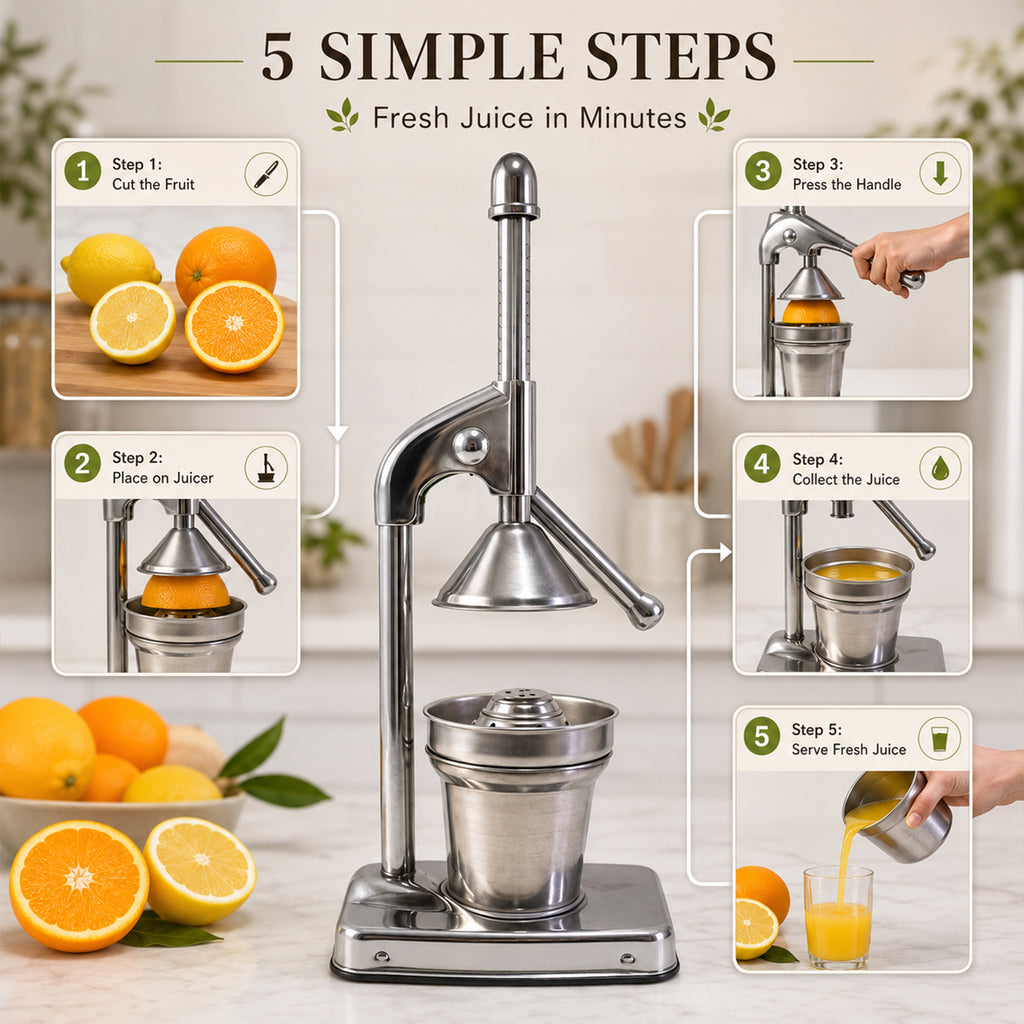 Heavy Duty Manual Press Citrus Juicer Hand Press Lemon Orange Squeezer (1 Pc)
