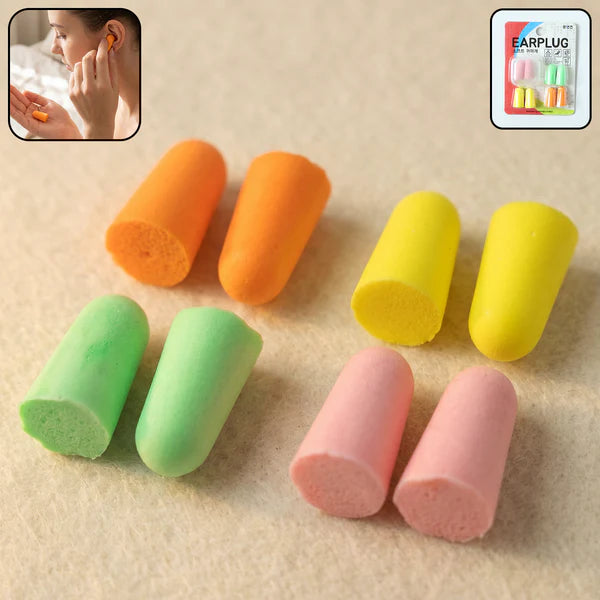 Soft Foam Noise-cancelling Earplugs 4 Pairs