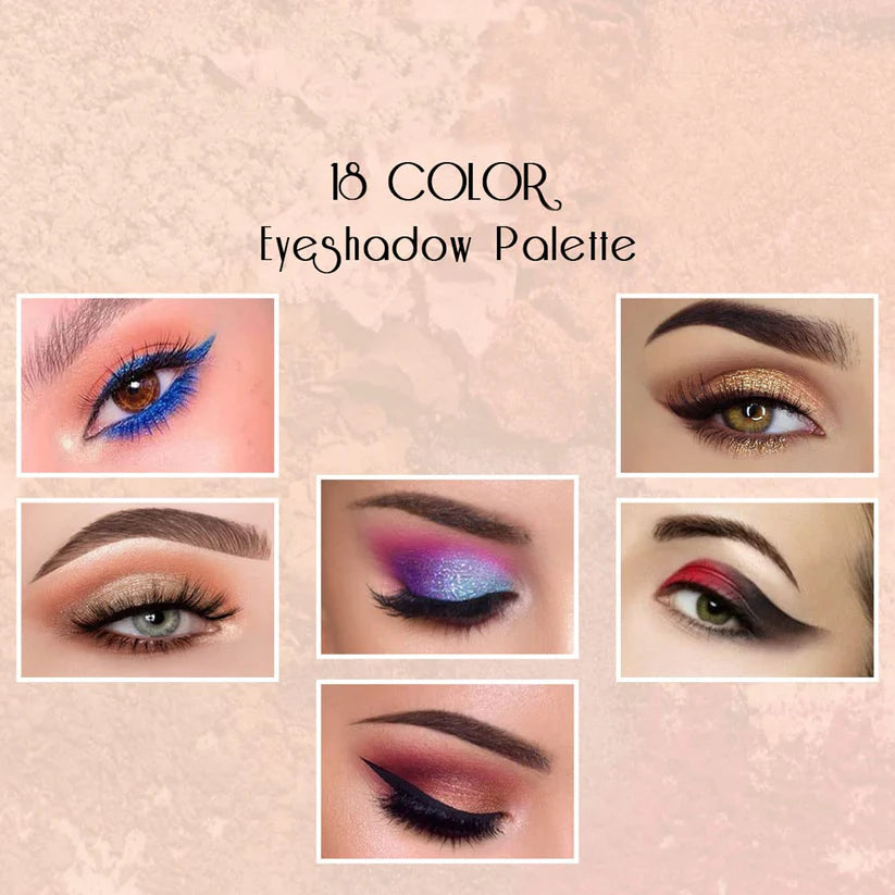 Premium 18-color Shimmer Eyeshadow Palette (12 Gm  1 Pc)