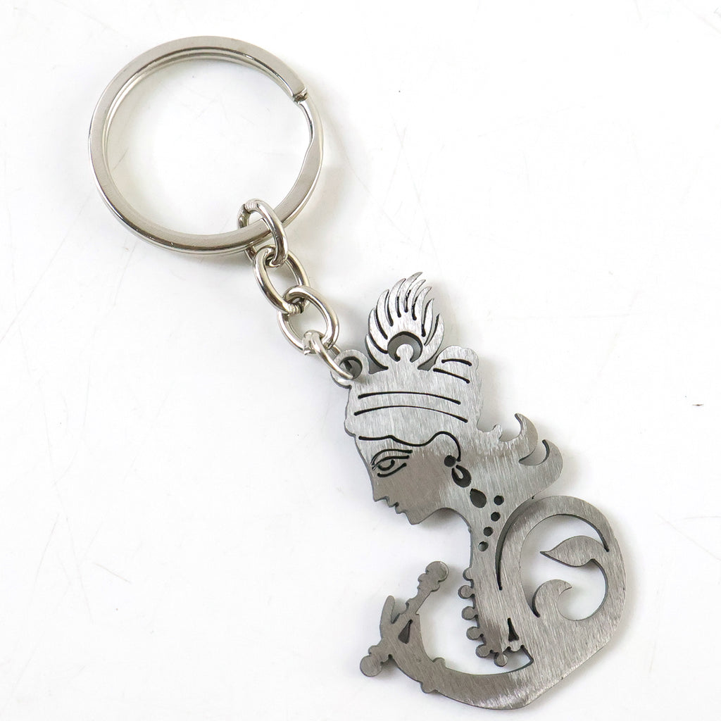 Premium Metal Krishna Face Keychain 1 Pc