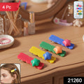 Colorful Star Design Decorative Hair Clip Set (4 Pc)
