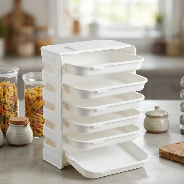 Plastic 6 Layer Wall-mounted Food Organizer Rack (1 Set)