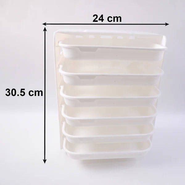 Plastic 6 Layer Wall-mounted Food Organizer Rack (1 Set)