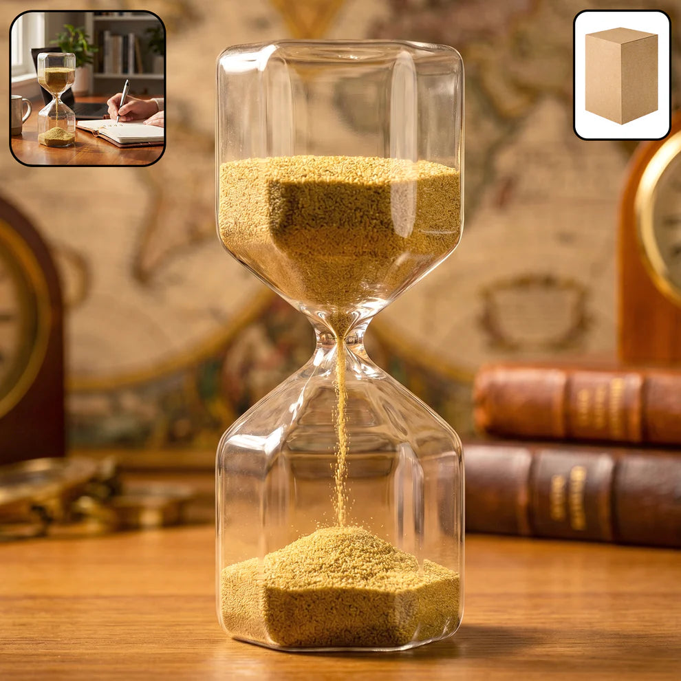 Faceted Glass Hourglass Sand Timer - (1 Pc  4 Minutes Approx Time)