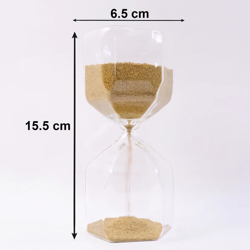 Faceted Glass Hourglass Sand Timer - (1 Pc  4 Minutes Approx Time)