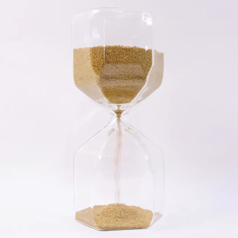 Faceted Glass Hourglass Sand Timer - (1 Pc  4 Minutes Approx Time)