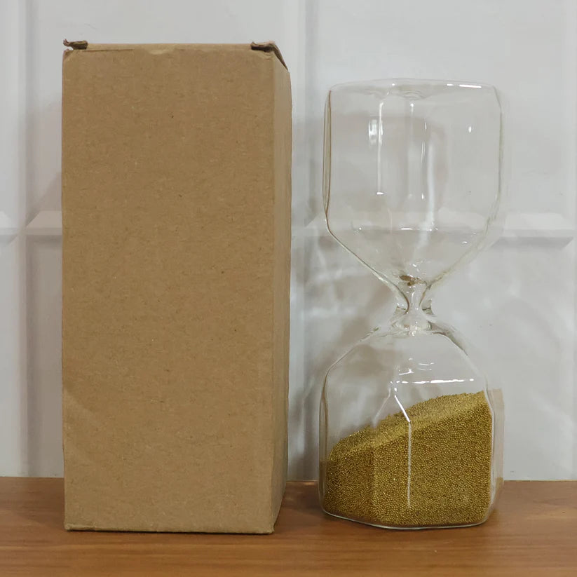 Faceted Glass Hourglass Sand Timer - (1 Pc  4 Minutes Approx Time)