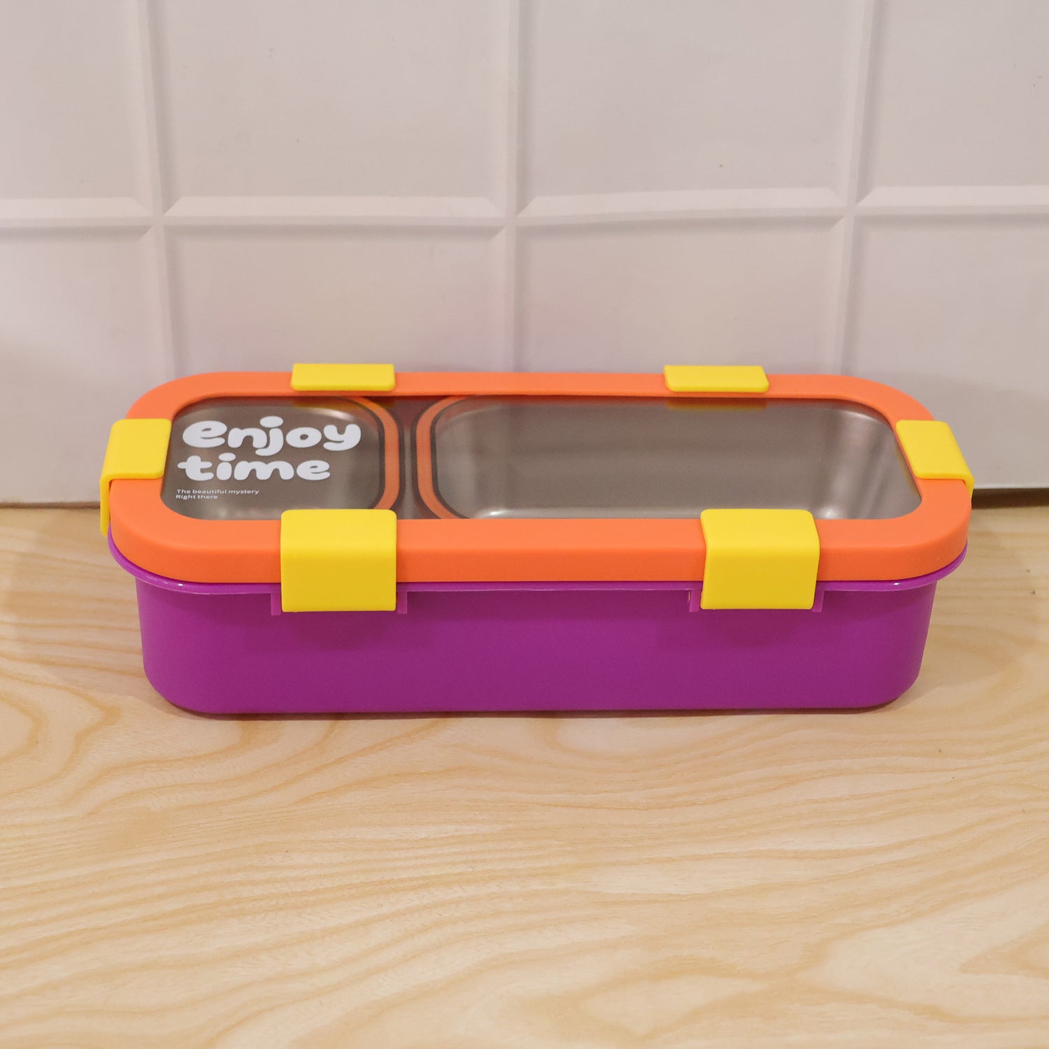Stainless Steel Leak-proof Lunch Box With 2 Compartments With Spoon  Fork