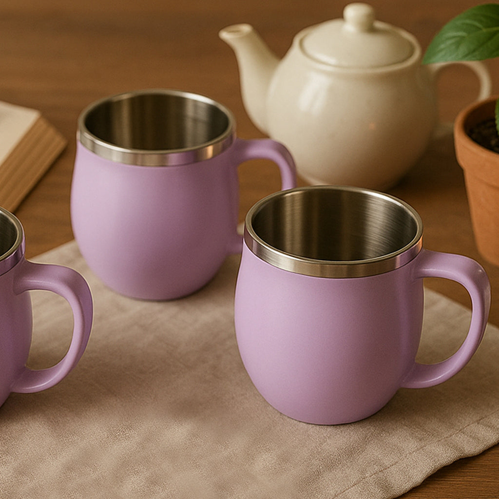 Apex Chit-chat Double Wall Stainless Steel Mug Set (6pc200ml) Approx