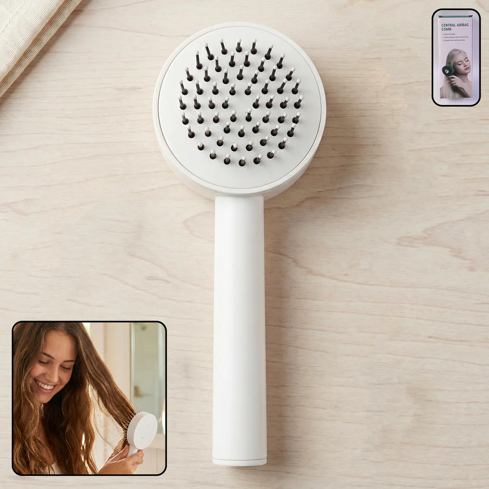 Air Cushion Massage Brush Airbag Massage Comb With Long Handle Self-cleaning Hair Brush Detangling Anti-static For All Hair