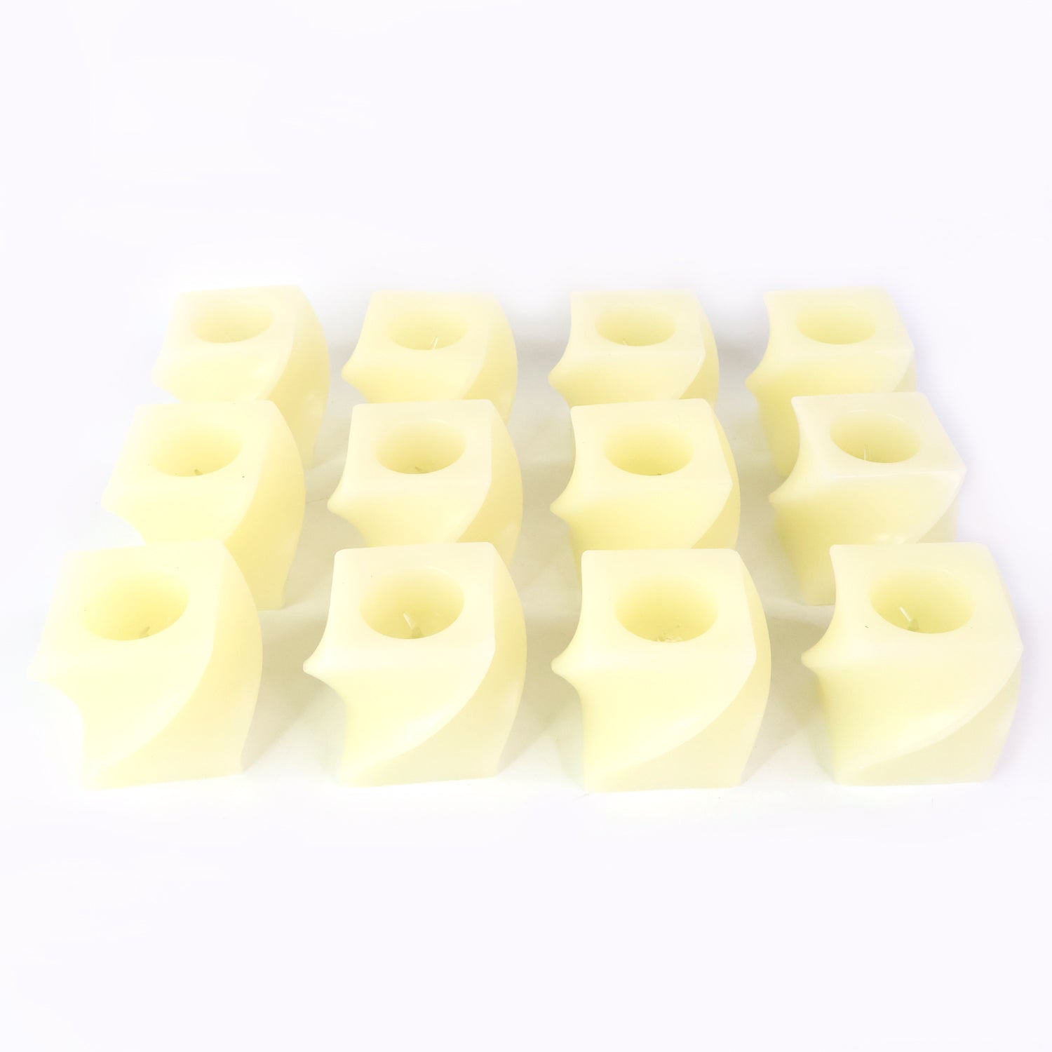 Set Of 12 Led Flameless Decorative Candles  Square Shape Tealight Lamps