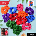 Set Of 12 Premium Elastic Hair Band Stylish Hair Accessories