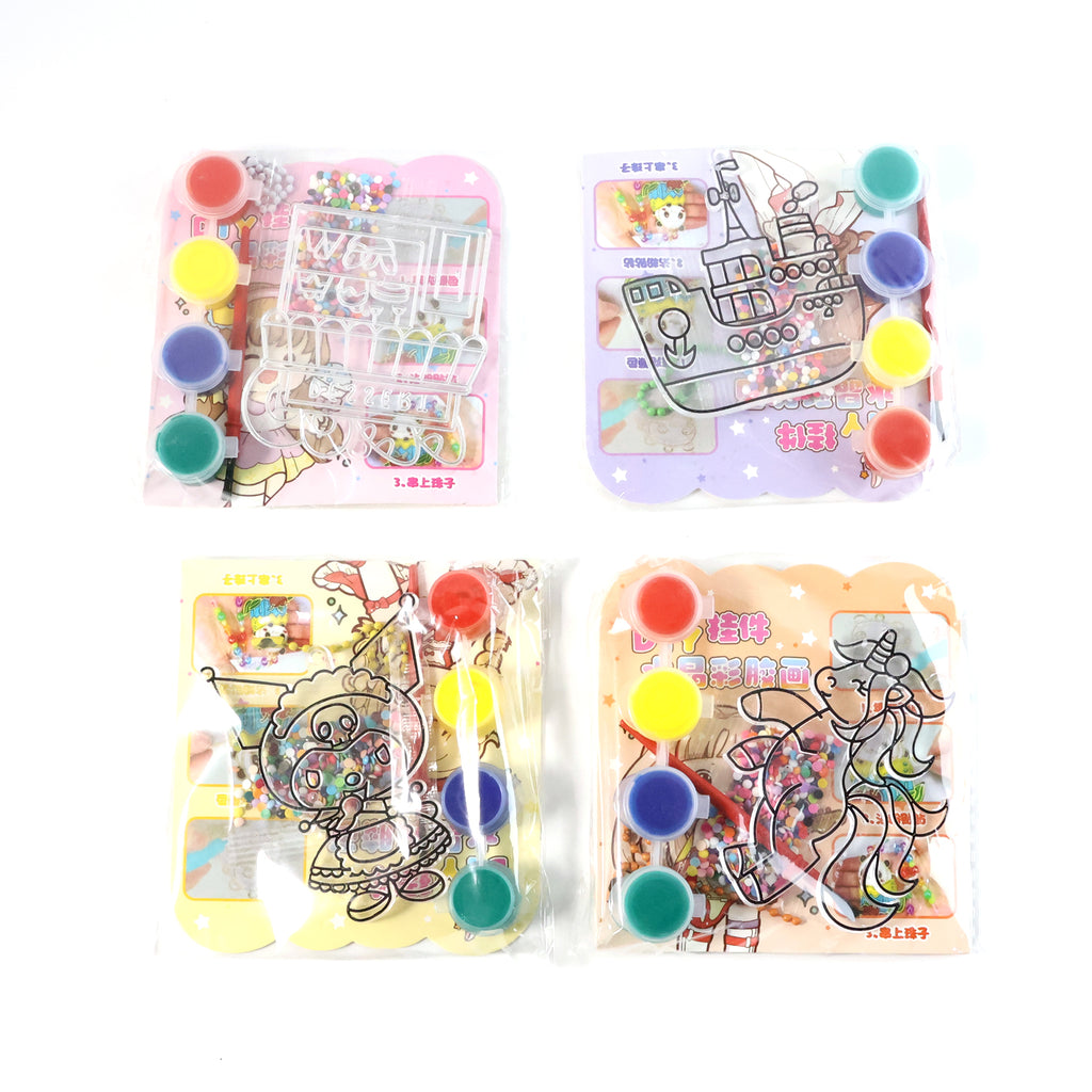 Kids Paint Coloring  Craft Activity Set With Beads (Mix Design 1 Set)