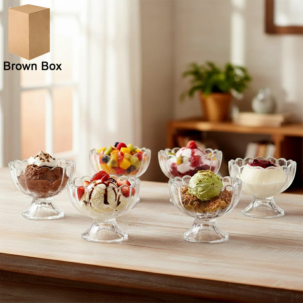 Serving Dessert Bowl Ice Cream Salad Fruit Bowl - 6pcs Serving Dessert Bowl Ice Cream Salad Fruit Bowl - 6pcs ( Brown Box) - 5341
