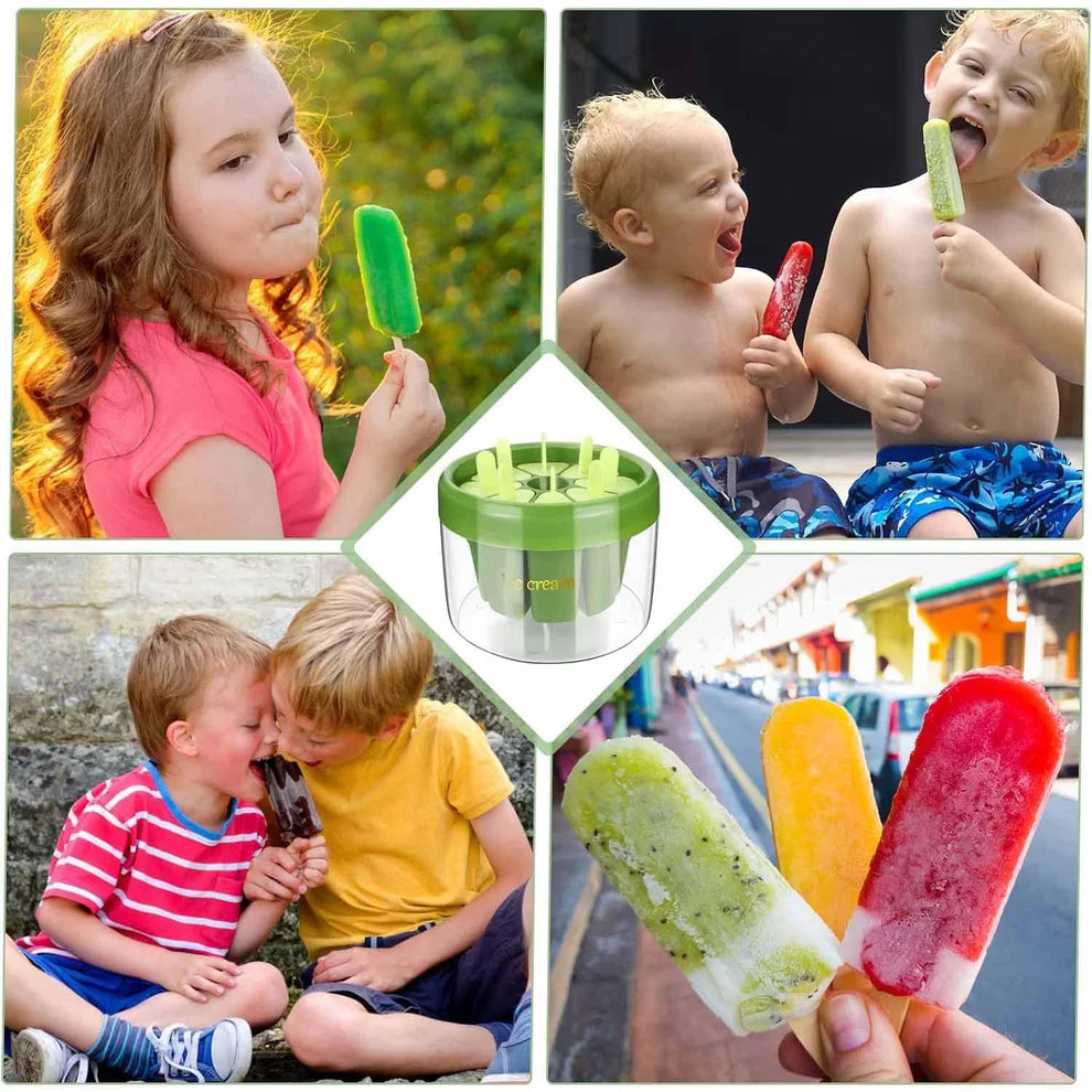 Ice Cream Candy Molds With Sticks Easy Release Summer Party Supplies Popsicles Candy Molds (8 Candy Mold Maker) - 5798