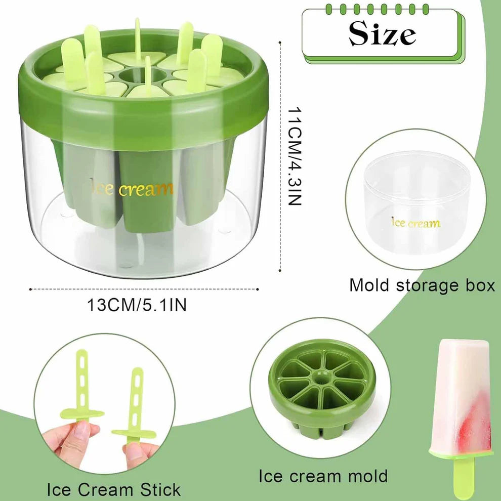 Ice Cream Candy Molds With Sticks Easy Release Summer Party Supplies Popsicles Candy Molds (8 Candy Mold Maker) - 5798