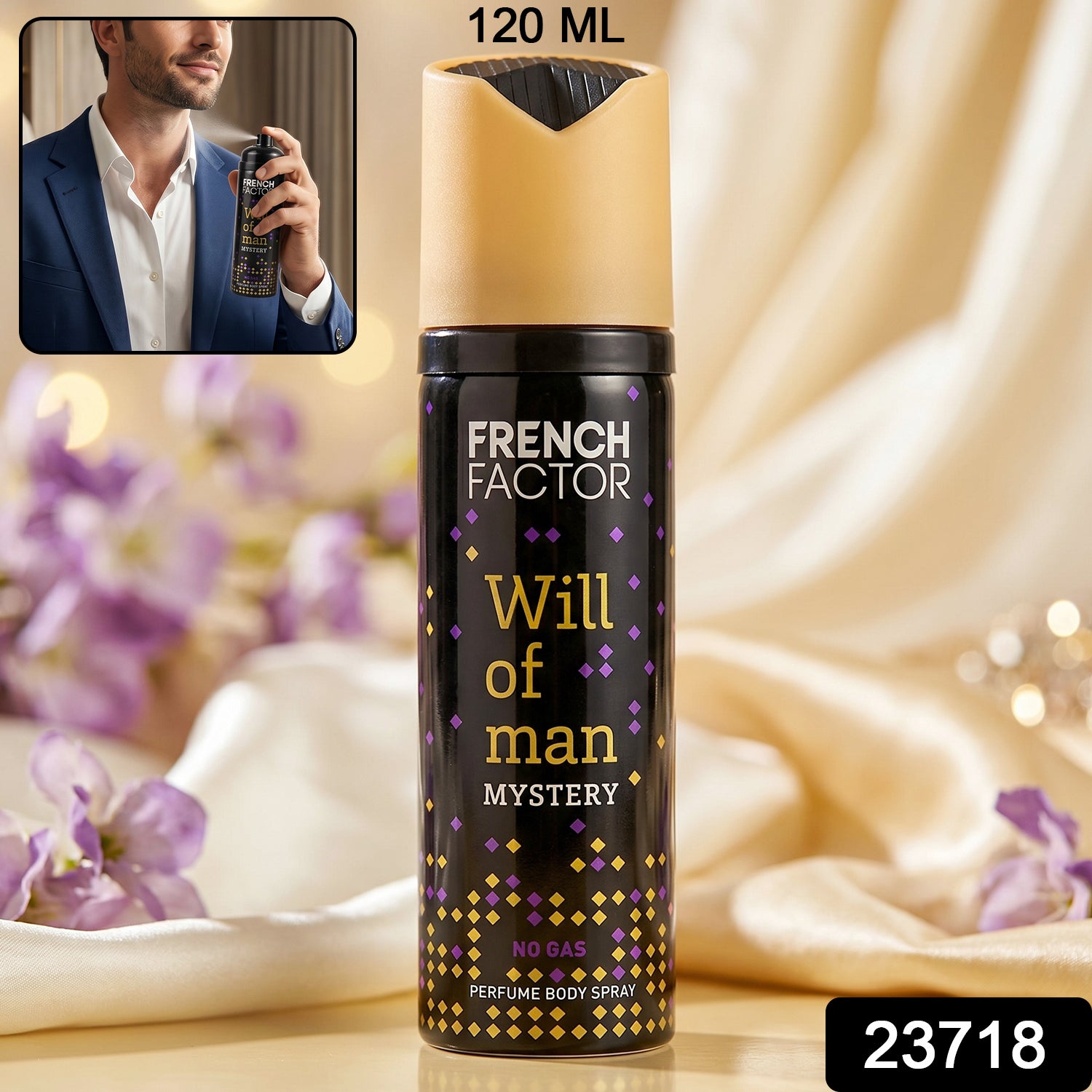 French Factor Will Of Man Mystery Perfume Body Spray (120 Ml)