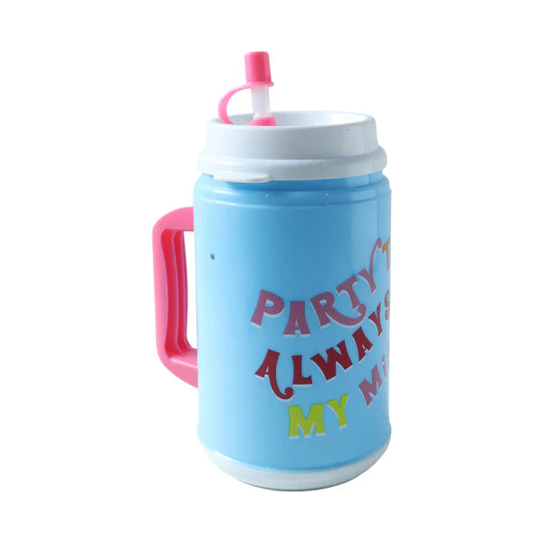 Insulated Mug With Lid Handle Flexible Straw With Cap (709 Ml)