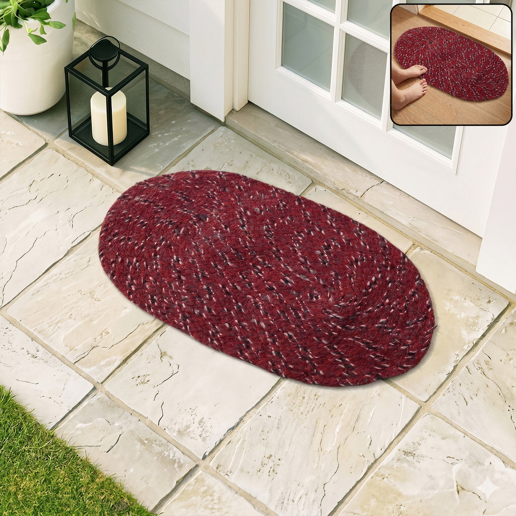 Stylish Oval Floor Mat  (1 Pc 50x30 Cm)