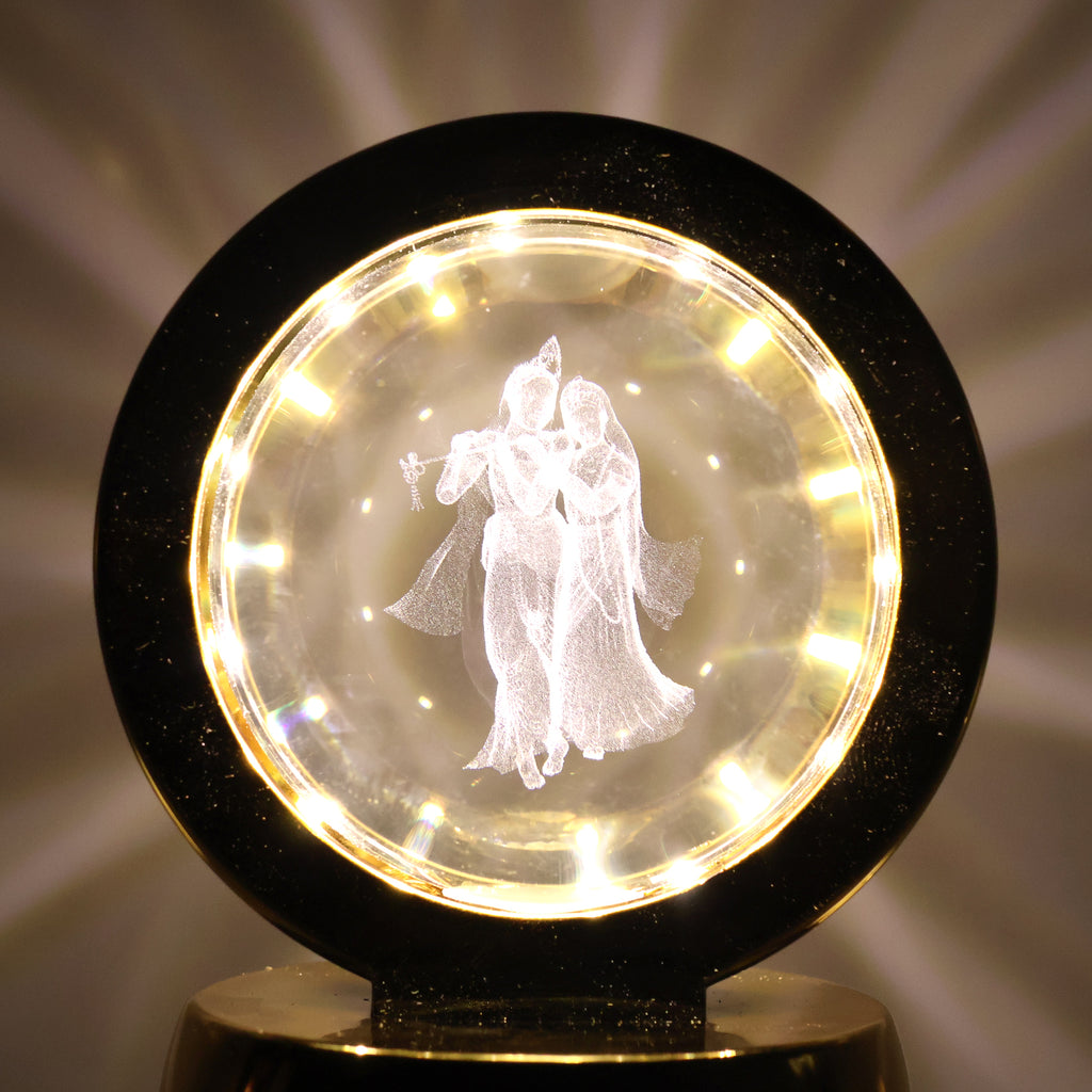 Radhe Krishna Crystal Ball Night Light  1 Pc