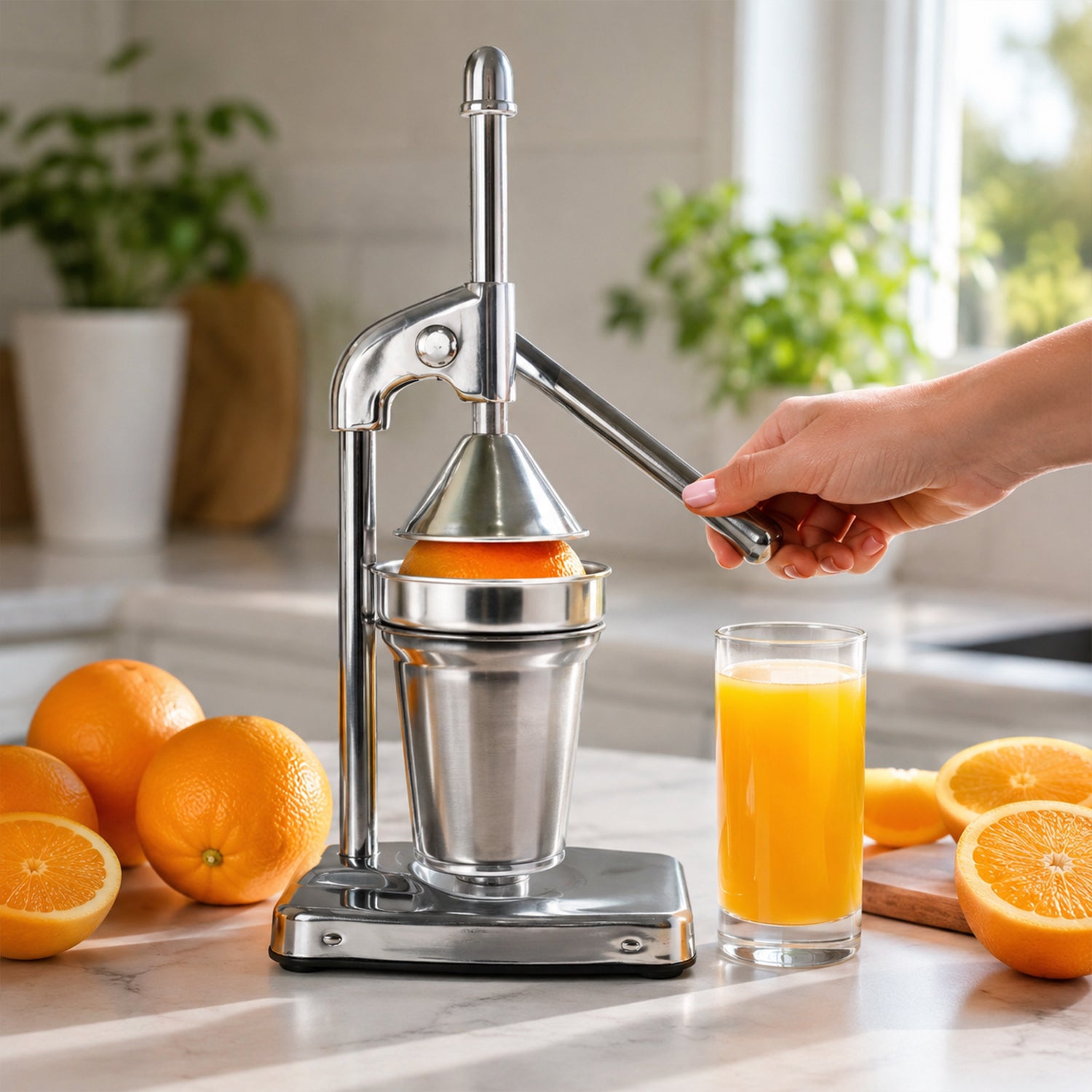 Heavy Duty Manual Press Citrus Juicer Hand Press Lemon Orange Squeezer (1 Pc)