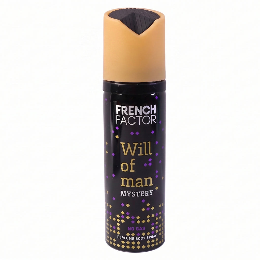 French Factor Will Of Man Mystery Perfume Body Spray (120 Ml)